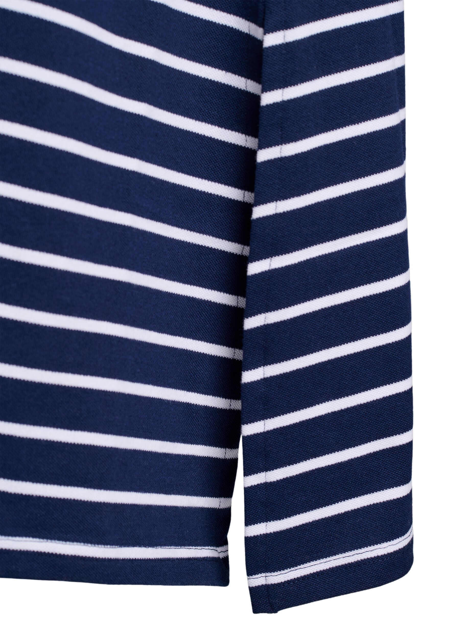 Zizzi Mouwloze polo jurk in midi lengte, Blauw, Packshot image number 3