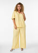 Overhemd blouse met V-hals en korte mouwen, Geel, Model image number 1