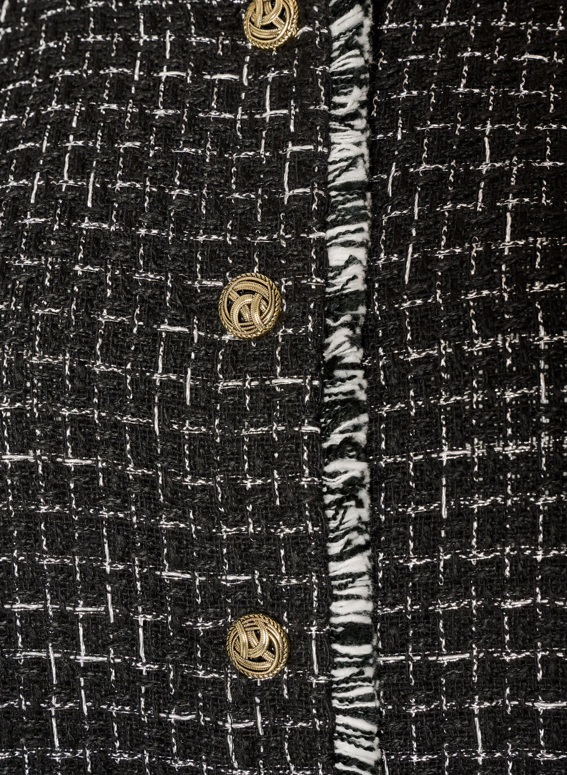 ZizziGeruite gilet met decoratieve knopen, Zwart, Packshot image number 2