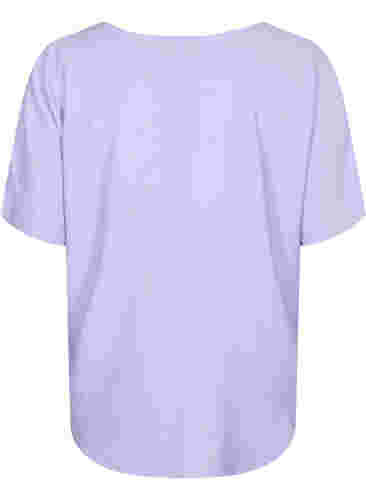 Viscose top met korte mouwen en v-hals, Lavender, Packshot image number 1