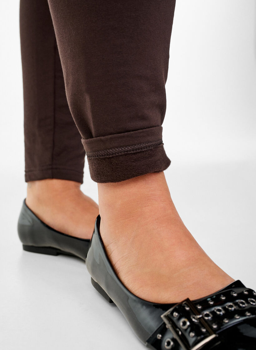 Katoenen legging met voering, Bruin, Model image number 3