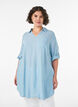 Tuniek van linnen en viscose met A-vorm, Blauw, Model image number 0