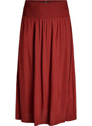 Viscose maxi-rok met smock, Rood
