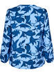 Blouse met lange mouwen in paisleydesign en v-hals, Blue Paisley AOP, Packshot image number 1