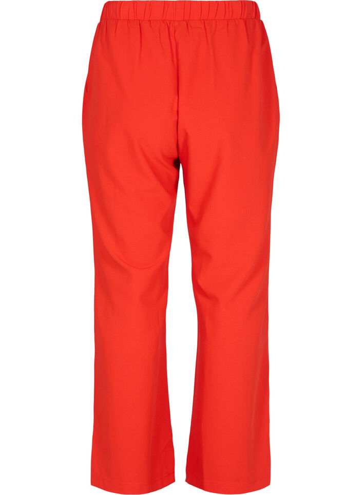 Flared broek met elastiek in de taille, Rood, Packshot image number 1