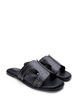 Platte sandalen met studs, Zwart, Packshot image number 1