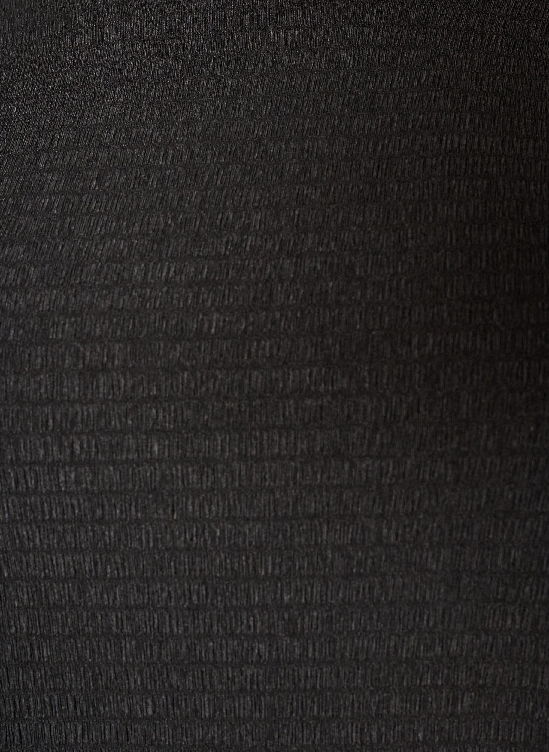 ZizziBlouse met structuur en golvende randen, Zwart, Packshot image number 2