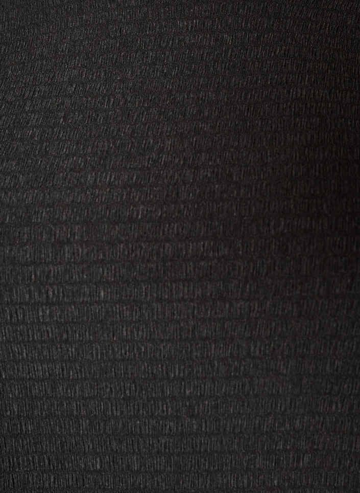 Blouse met structuur en golvende randen, Zwart, Packshot image number 2