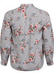 Shirt met bloemenprint en smalle strepen, Zwart, Packshot image number 1