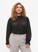 Blouse met lange mouwen en gedessineerde textuur, Black, Model image number 0