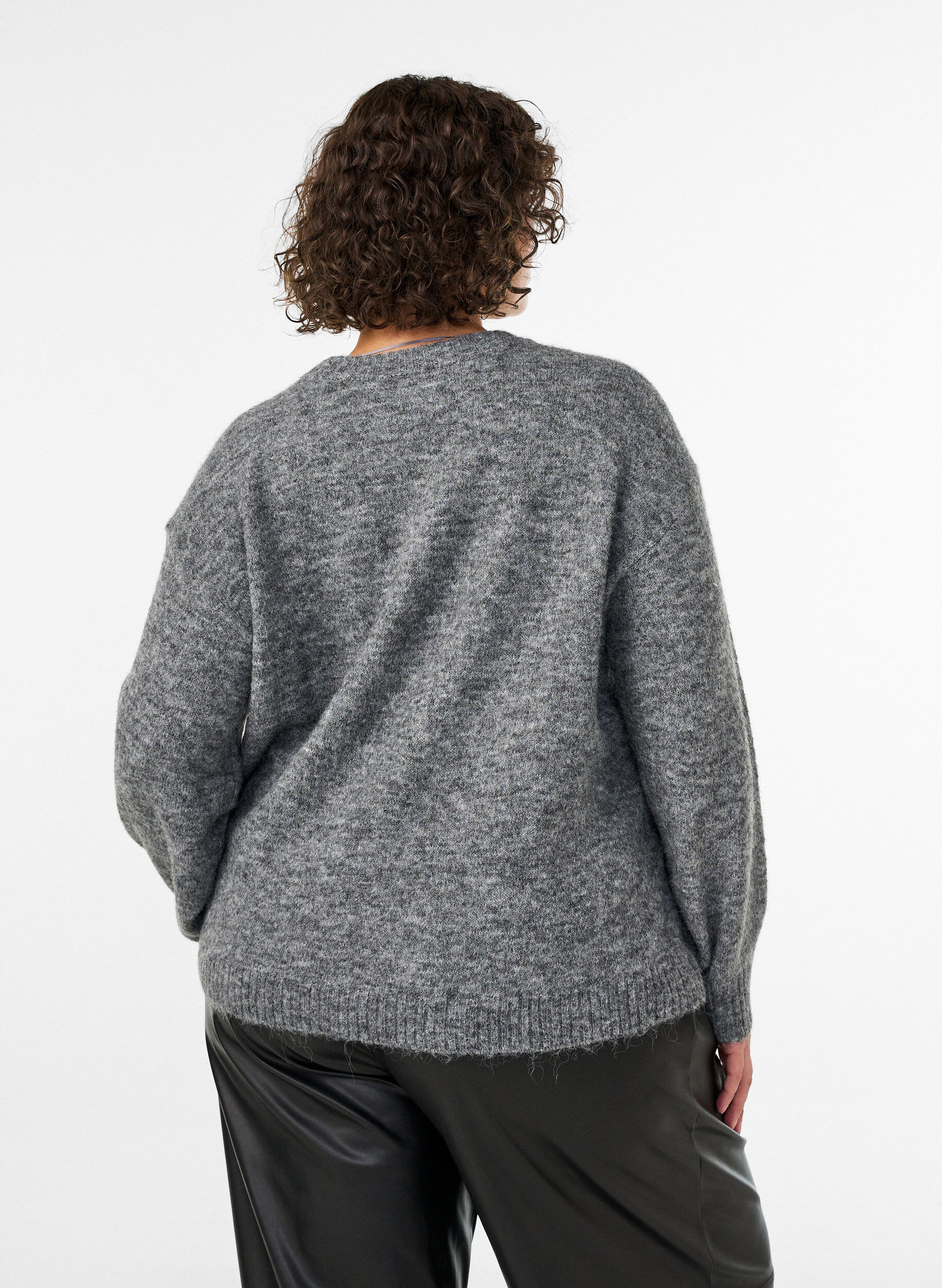 ZizziJumper met bloemenapplicatie, Grijs, Model image number 2