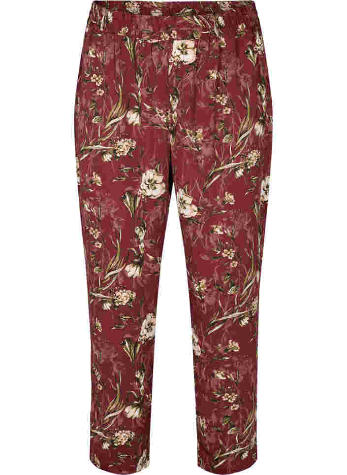 Pyjamabroek met bloemenprint, Cabernet Flower Pr., Packshot image number 0
