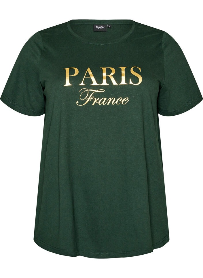 T-shirt met motief, Groen, Packshot image number 0