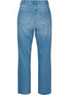 Jeans met rechte pijp en rafels, Medium Blue, Packshot image number 1