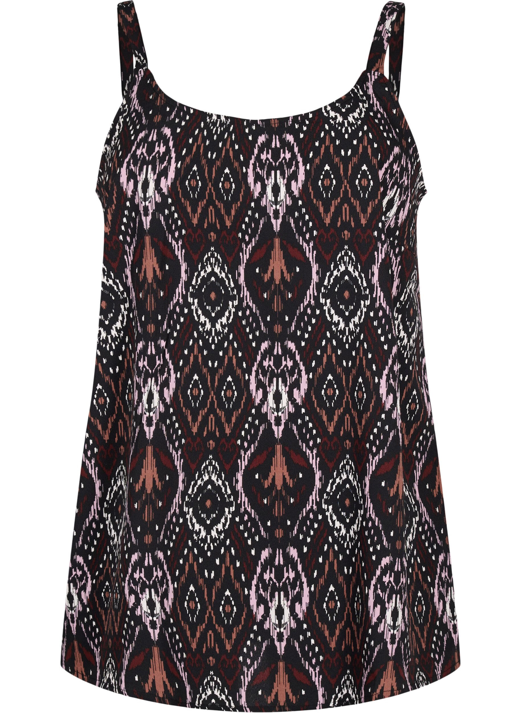 Zizzi FLASH - Top met print, Black Rose Ethnic, Packshot image number 0