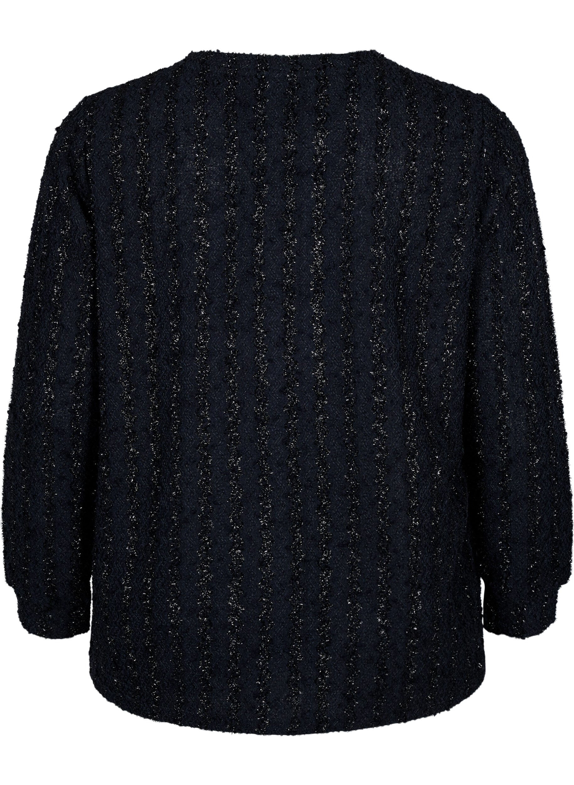 Zizzi Blouse met glanzende structuur, Zwart, Packshot image number 1