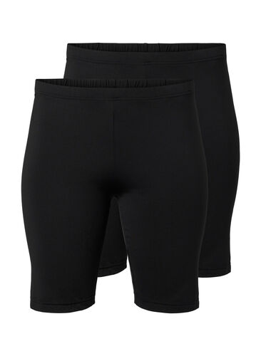 2-pack biker shorts, Black, Packshot image number 0