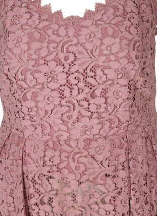 Mouwloos midi-jurk in kant, DARK ROSE, Packshot image number 2