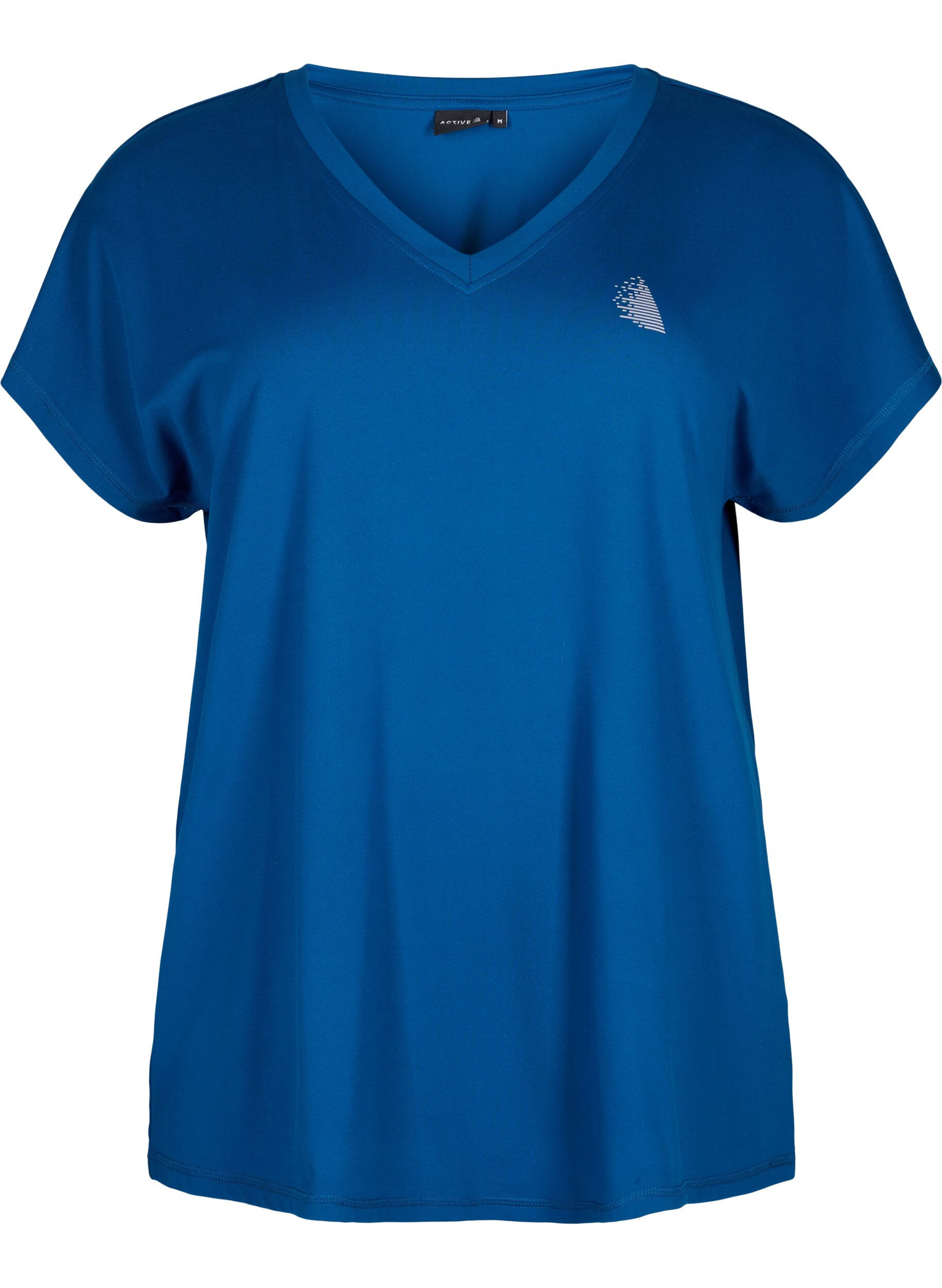 Zizzi Los trainings-T-shirt met v-hals, Blue Opal, Packshot image number 0