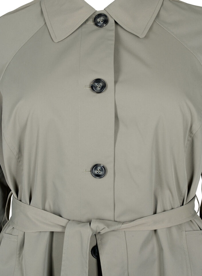 Trenchcoat met zakken en riem, Sea Spray, Packshot image number 2
