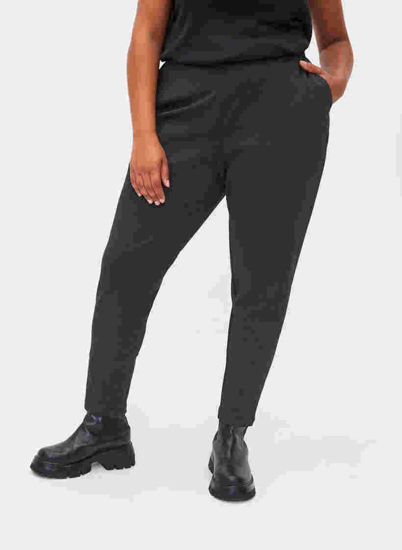 Cropped broek met zakken, Dark Grey Melange, Model image number 1