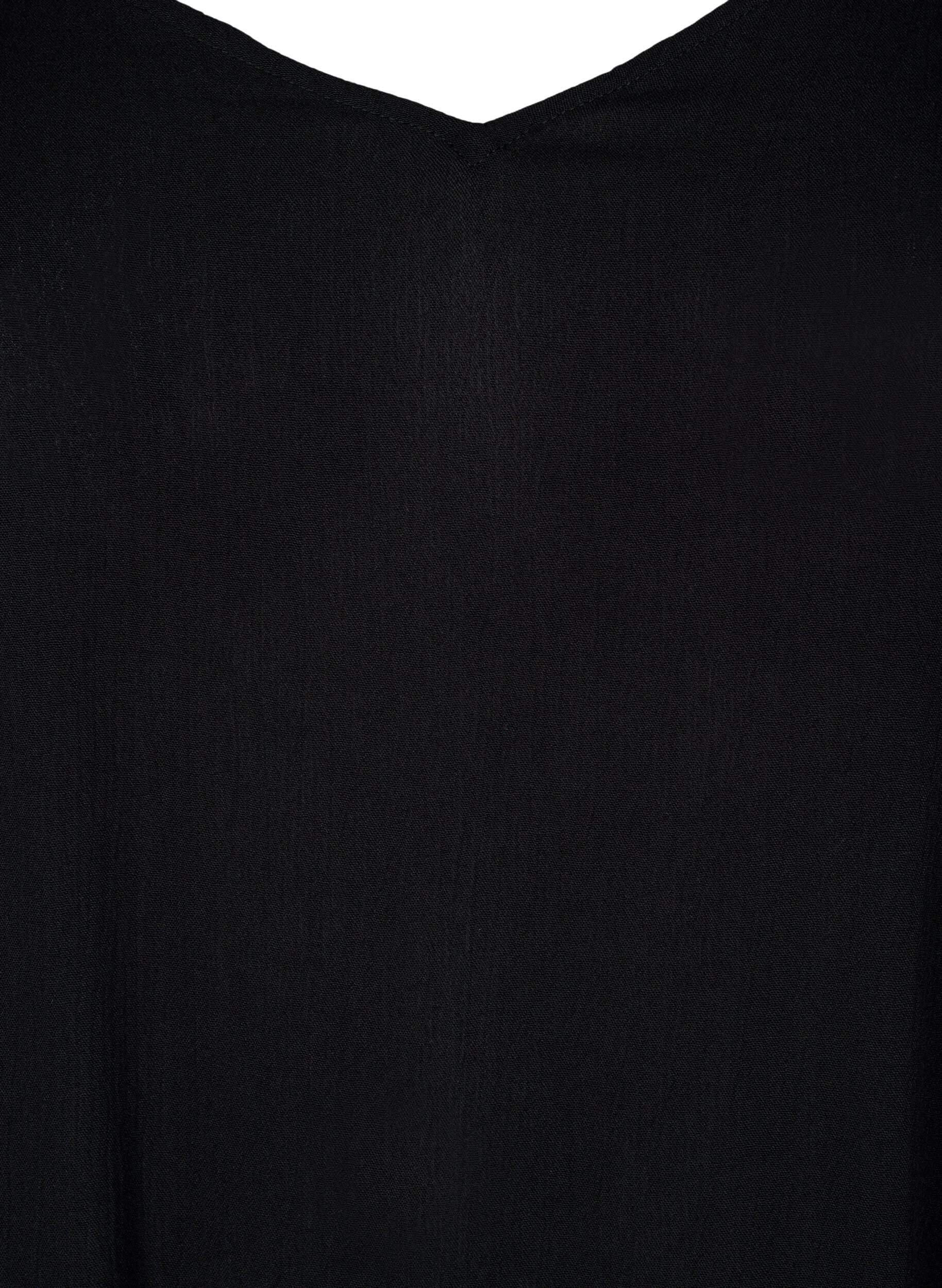 Zizzi zomerjurk met bandjes, gemaakt van viscose, Black, Packshot image number 2