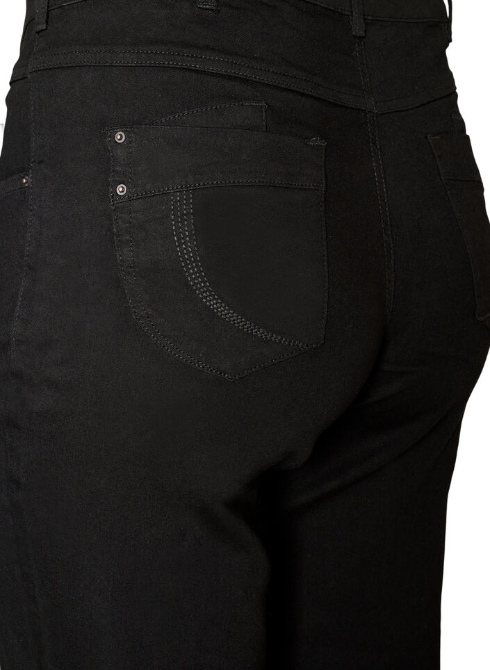 Gemma jeans met regular fit en hoge taille, Zwart, Packshot image number 3