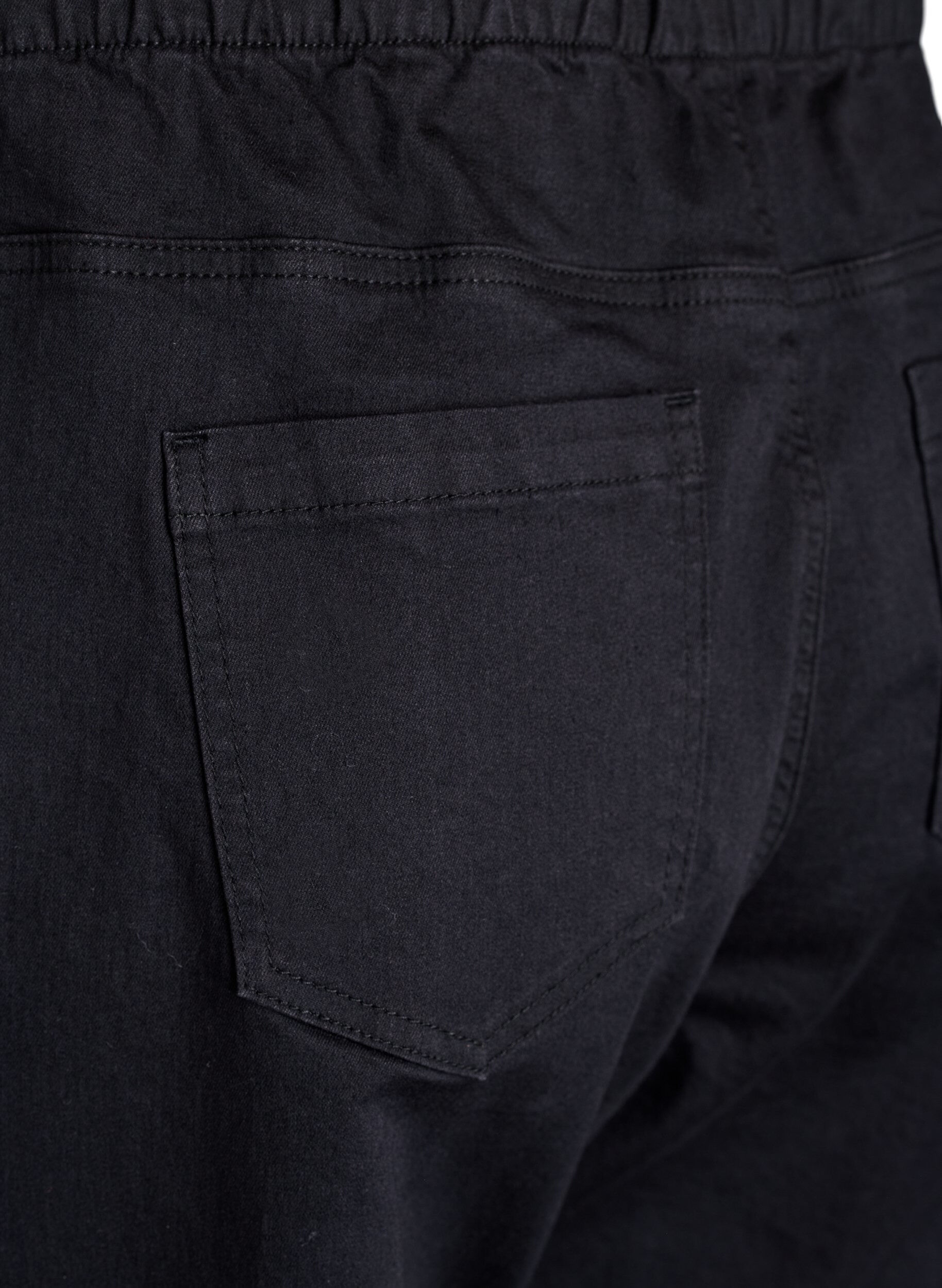 Zizzi Denim joggers met zakken, Zwart, Packshot image number 3
