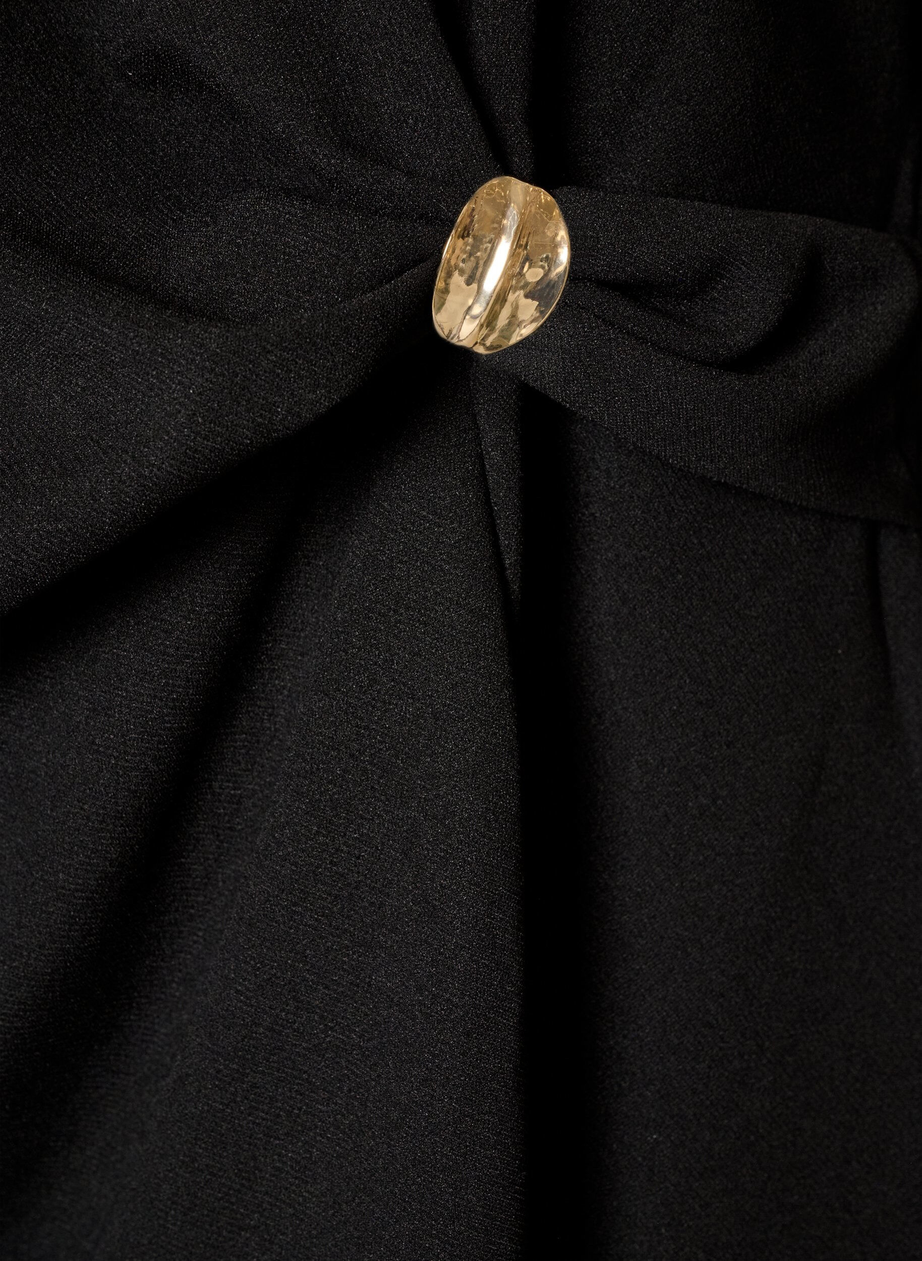 ZizziBlouse met asymmetrische drapering en 3/4-mouwen, Zwart, Packshot image number 3