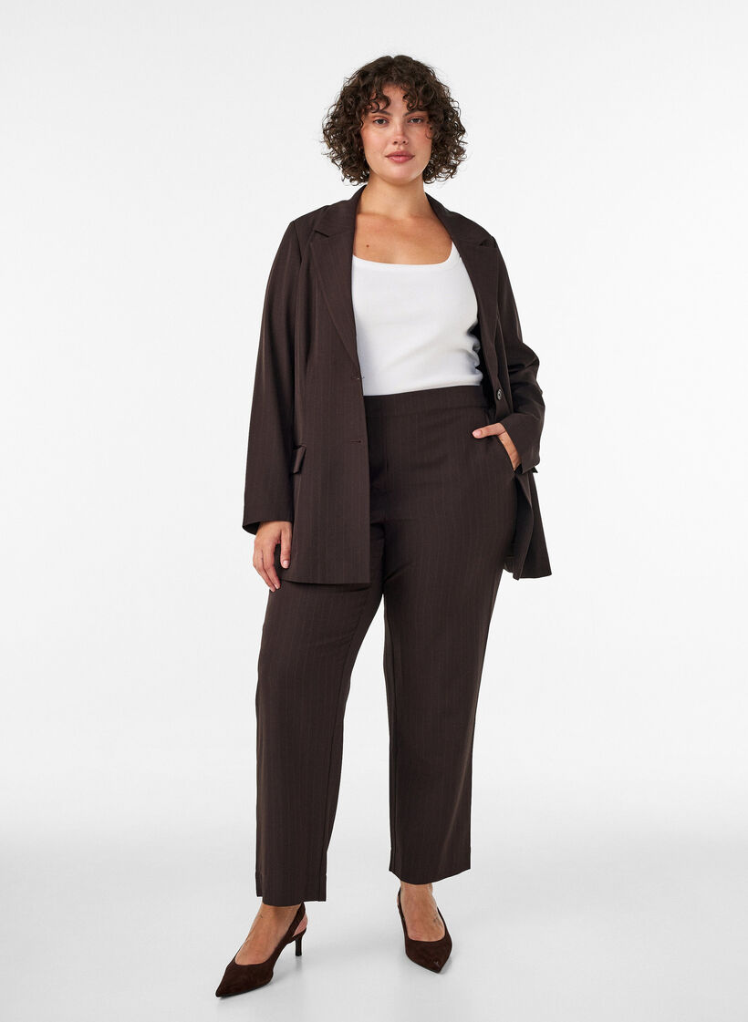 Losse broek met zakken, Bruin, Model image number 0