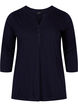 Katoenen blouse met 3/4-mouwen, Night Sky, Packshot image number 0