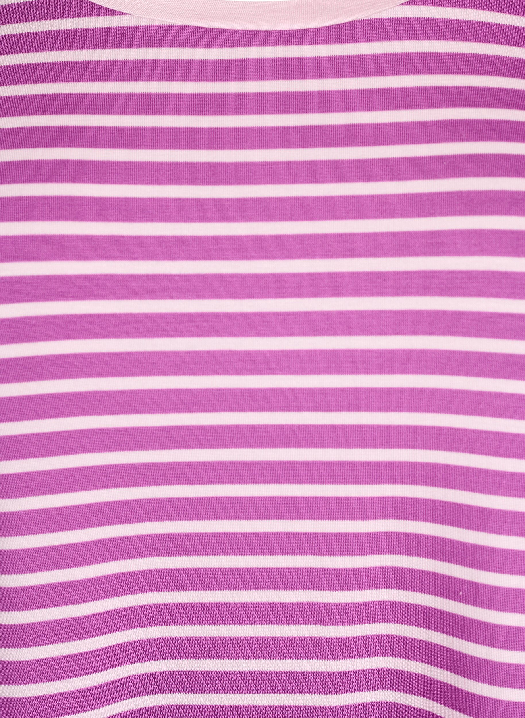 ZizziT-shirt met TENCEL&trade; Lyocell en strepen, Paars, Packshot image number 2