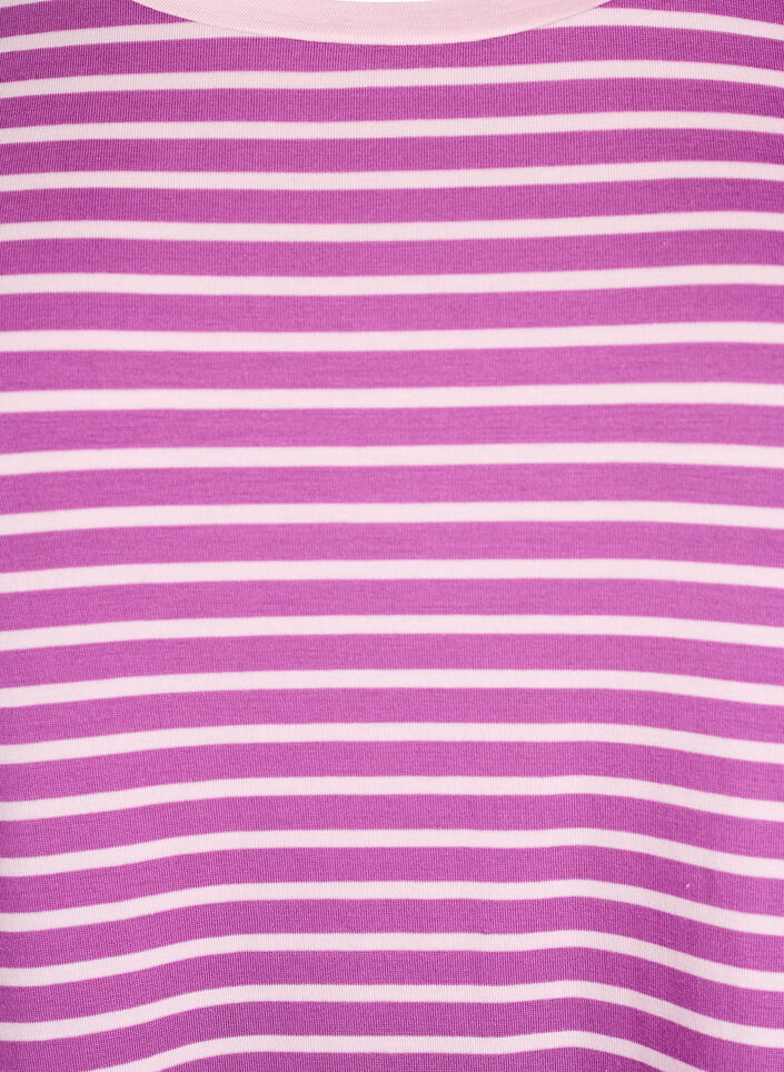 T-shirt met TENCEL&trade; Lyocell en strepen, Paars, Packshot image number 2