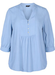Viscose blouse met 3/4 mouwen, Forever Blue