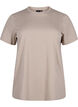 Basic katoenen T-shirt met ronde hals, Beige, Packshot image number 0