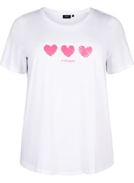 Katoenen T-shirt met ronde hals en print, B. White W. Hearts