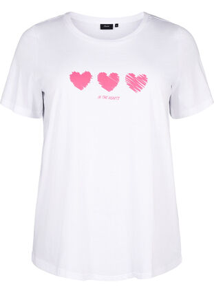 Katoenen T-shirt met ronde hals en print, B. White W. Hearts, Packshot image number 0