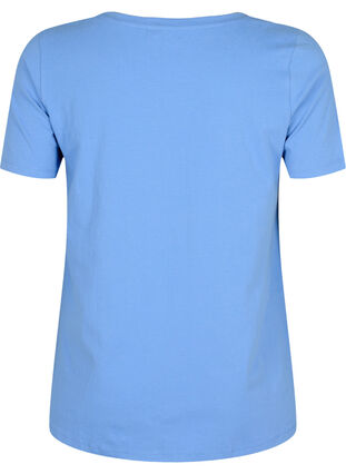 Basic t-shirt in effen kleur met katoen, Blue Bonnet, Packshot image number 1