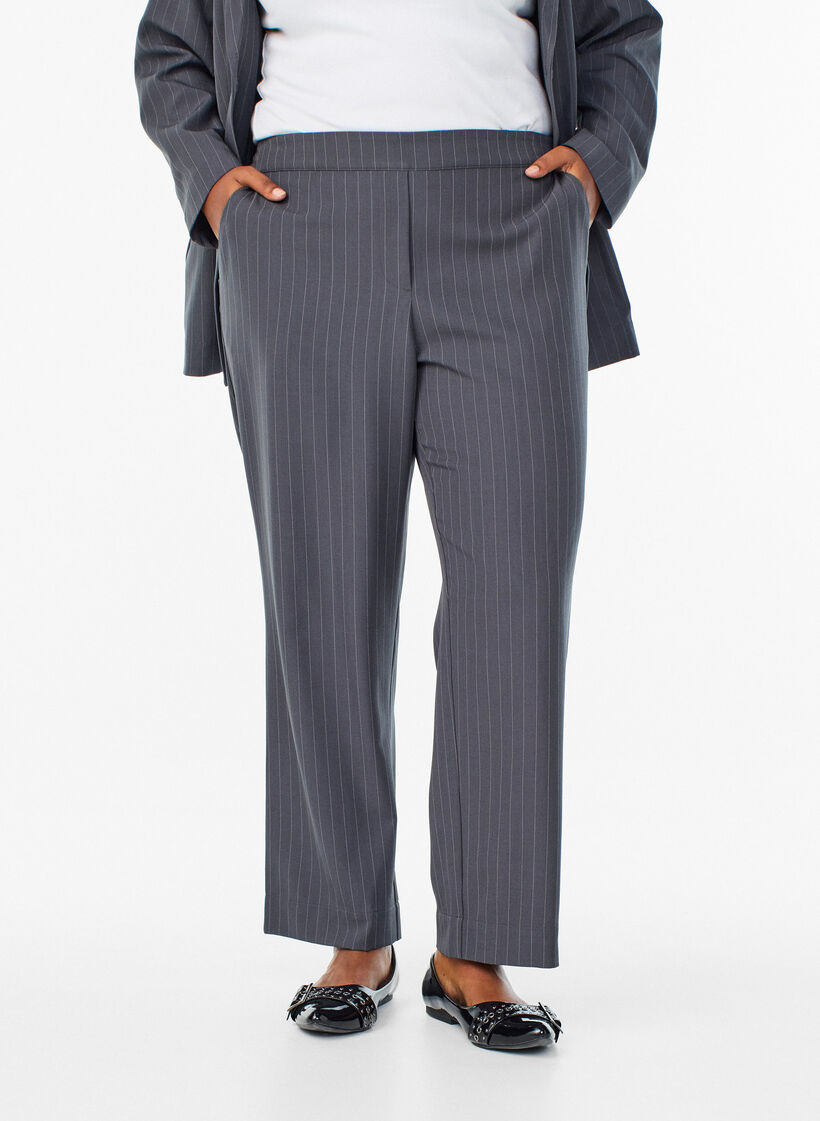 Losse broek met zakken, Grijs, Model image number 2