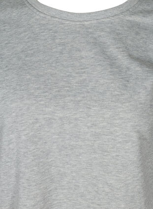 Cropped sweatshirt met ronde hals, Light Grey Melange, Packshot image number 2