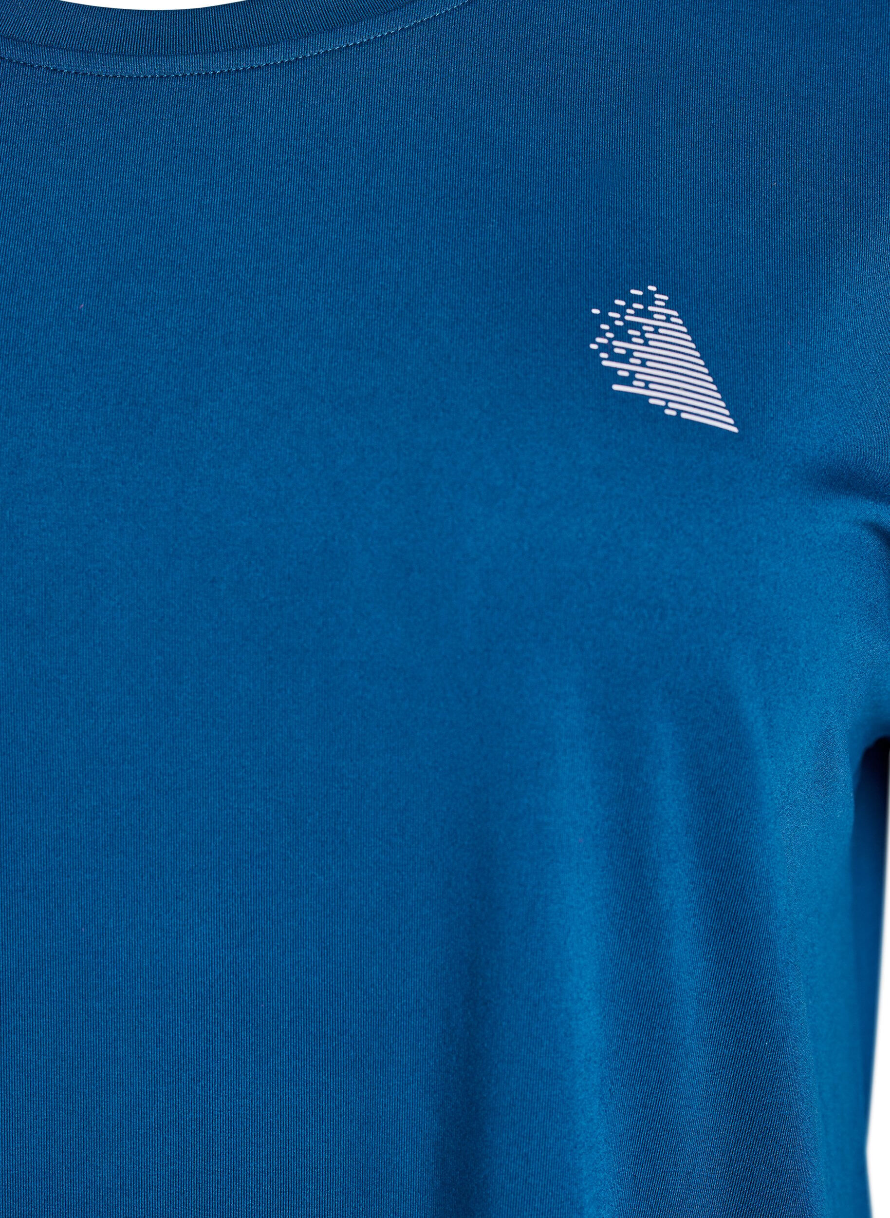 Zizzi Effen gekleurd trainingsshirt, Blauw, Packshot image number 2