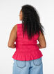 Smocktop met boothals en peplumzoom, Roze, Model image number 2