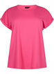 T-shirt met korte mouwen van katoenmix, Roze, Packshot image number 0