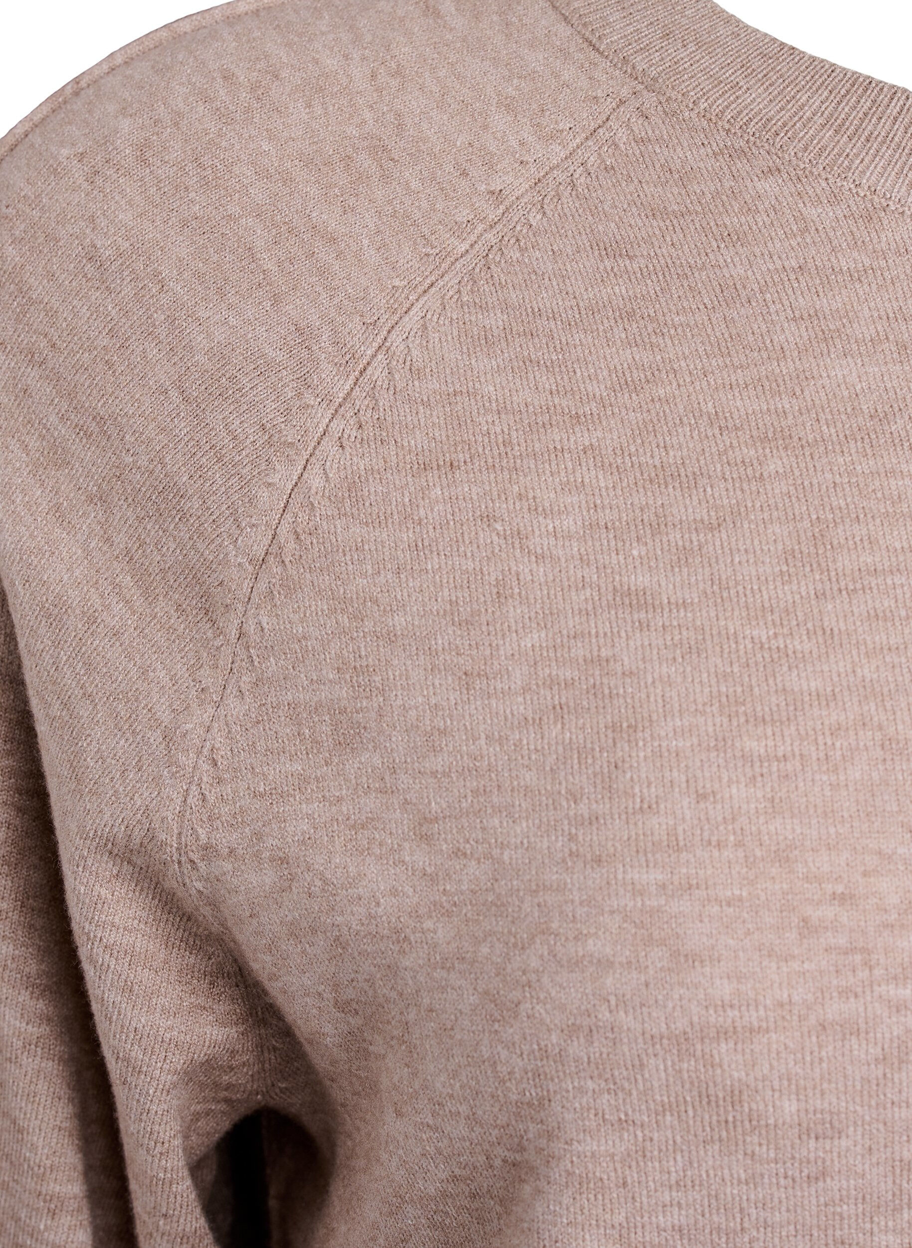 Zizzi Breisel blouse met middennaad en raglan mouwen, Beige, Packshot image number 3