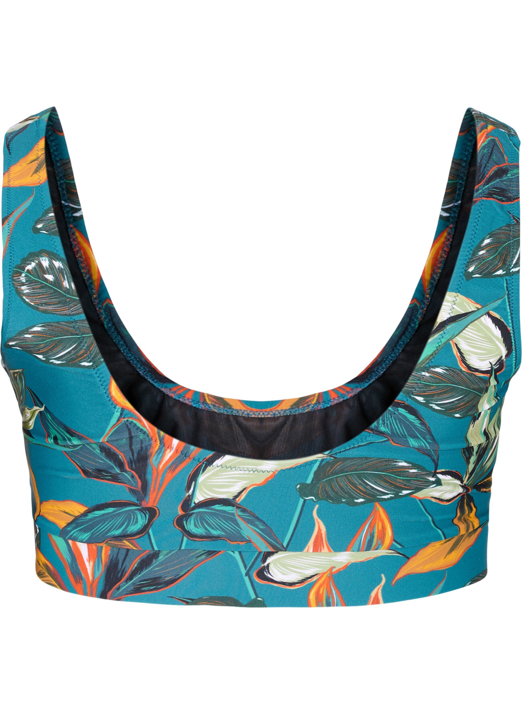 Zizzi Bikinitop met print en ronde hals, Leaf Print, Packshot image number 1