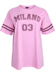Sportief oversized college T-shirt, Roze, Packshot image number 0
