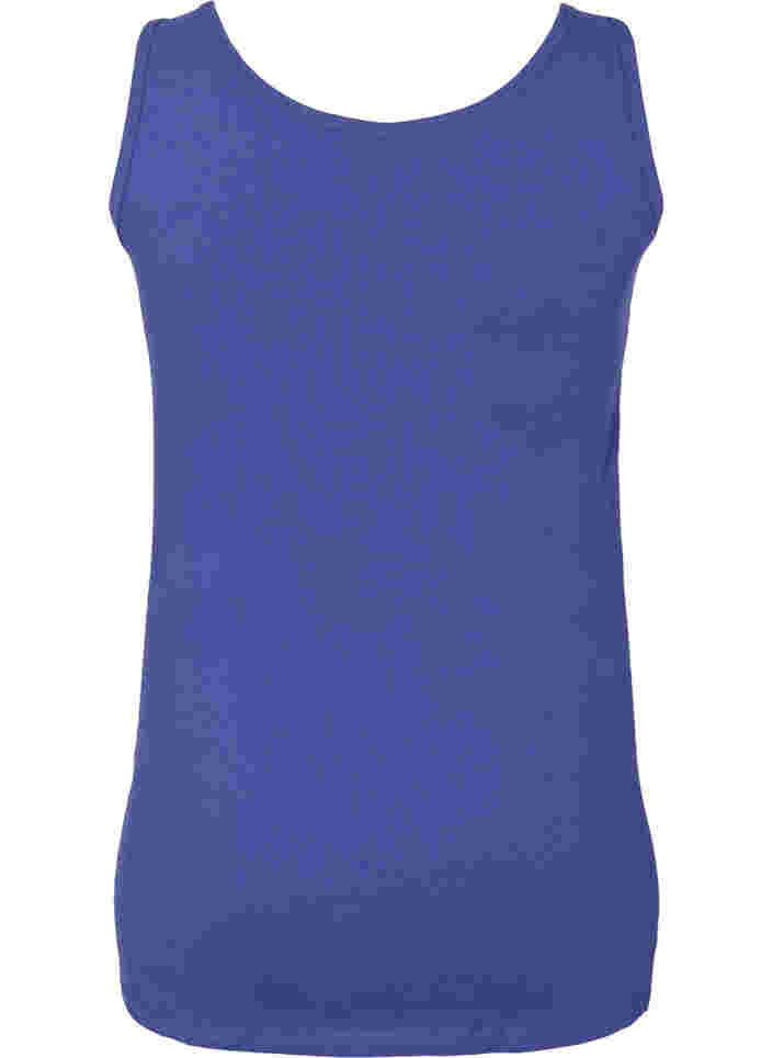 Effen gekleurd basic top in katoen, Deep Cobalt, Packshot image number 1