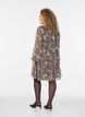 Chiffon jurk met bloemenprint en rucheslagen, Bruin, Model image number 2