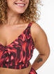 Bikinitop met print en ruchesdetails, Roze, Model image number 2