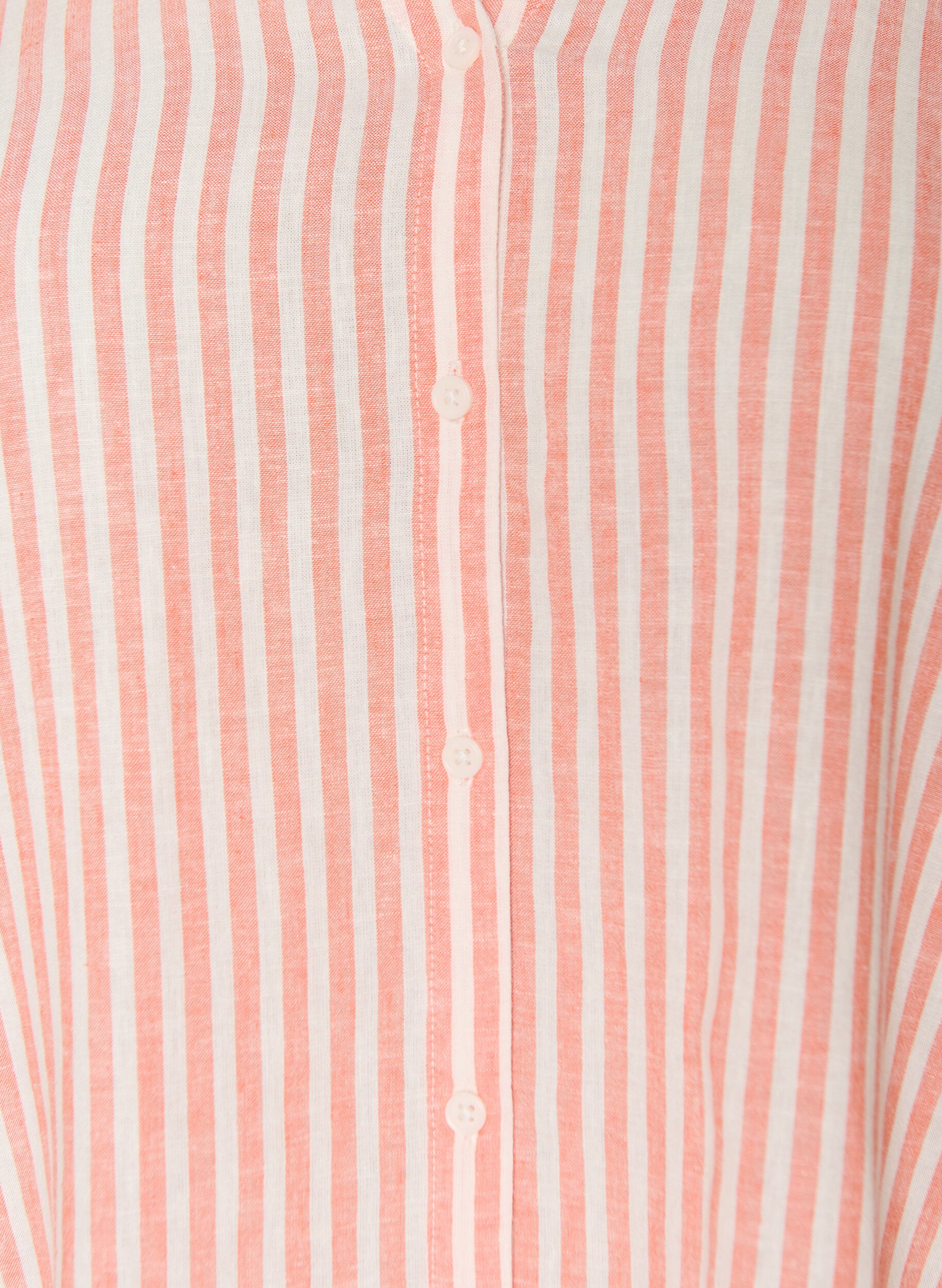 Zizzi Blouse in linnen en viscose met V-hals, Oranje, Packshot image number 2